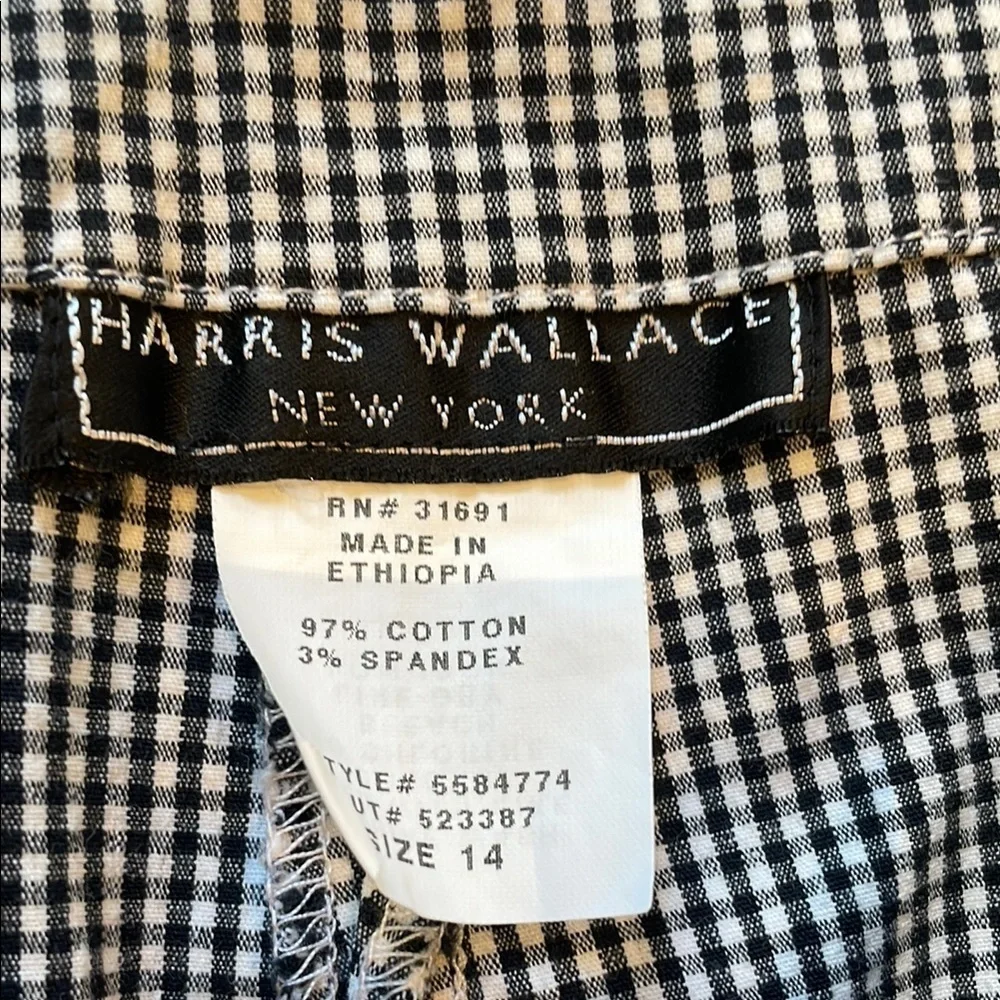 Harris Wallace Gingham Capri Pants, Black/White. Lightweight breathable Size 14 - Picture 7 of 10